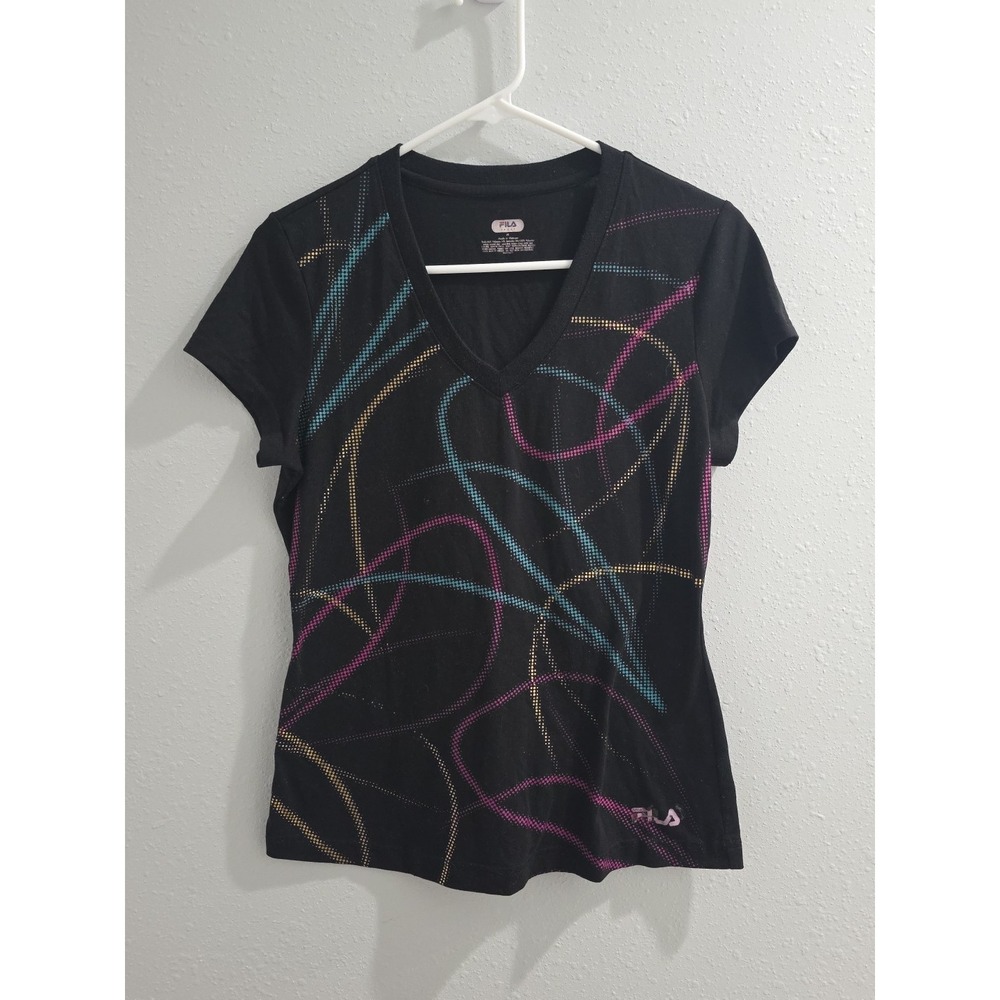 FILA sport running shirt MEDIUM stripes  women‎
